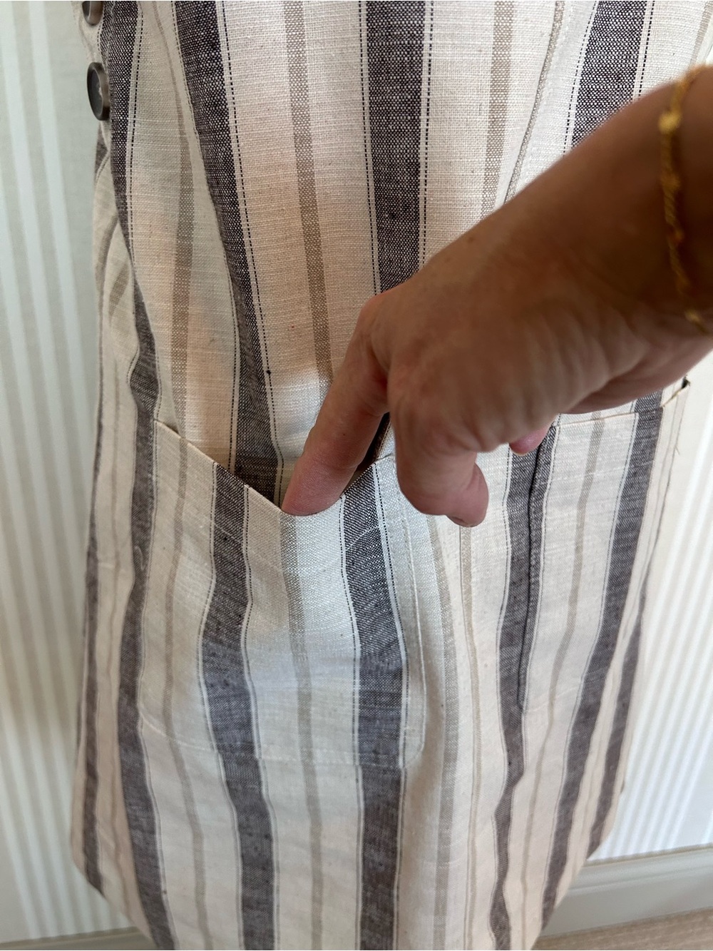 Very J/Altar'd State Blue and White Striped Pinafore Dress Women’s Size Small - Picture 5 of 9